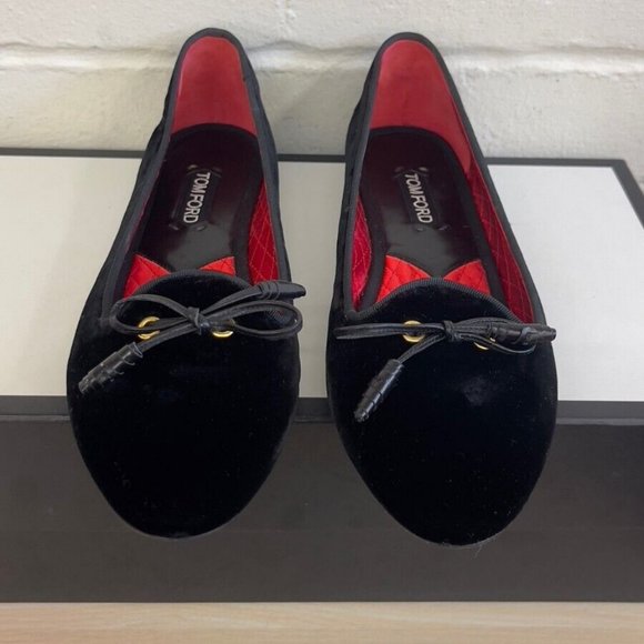 【関税込み】TOM FORD バレエシューズ Tom Ford W2072 Zipper-Trim Heels Ballerinas Sling Flats